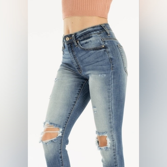 KanCan Denim - Kancan High Rise Distressed Skinny Jeans